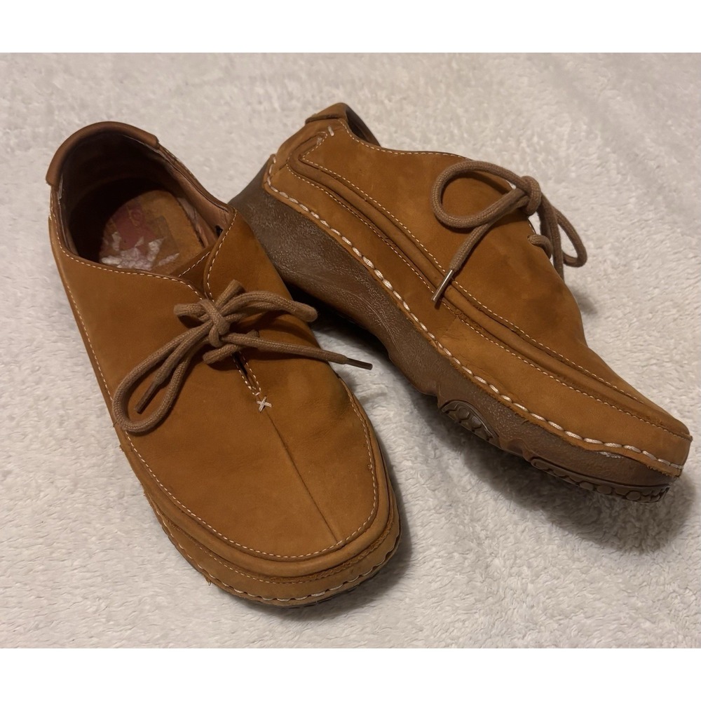 Teva Noosa 6398 Womens Sz 7 Tan Leather Oxford Walking Shoes Comfort Lace Up